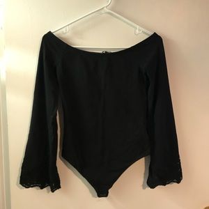 Long sleeve body suit with detailed sleeves
